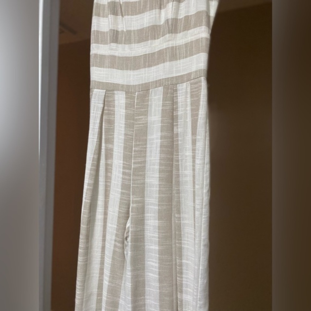 Sugar Lips Linen Striped Romper Jumpsuit - Picture 3 of 6